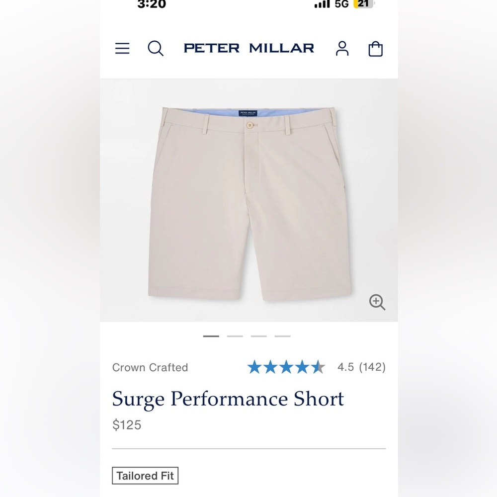 Peter Millar Men's Cream Shorts